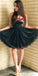 Strapless Black Party Dresses Homecoming Dresses Yoselin Lace With Floral Embroidery CD10347