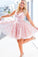 Elegant Spaghetti Straps Semi Formal Homecoming Dresses Pink Alula CD11039