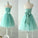 Lovely Strapless Mint Krystal Homecoming Dresses Tulle Short For Teens CD11446