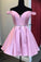 Beaded Waist Off Pink Paulina Homecoming Dresses The Shoulder CD11793