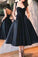 Straps Black Short Dresses Diya Homecoming Dresses With Pockets CD11825