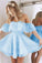 Short Sweetheart A Line Homecoming Dresses Robin Ruffles Shoulder CD11887