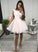 Round Neck Pink Danika Homecoming Dresses Tulle Short Dress CD1295