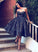 A-Line Sweetheart Knee Length Kenna Homecoming Dresses Black CD1473