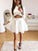 Cutout Jewel Long Sleeves White Aaliyah Homecoming Dresses Short CD1505