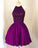 Grape A-Line Beaded Halter Eden Homecoming Dresses Satin CD15612
