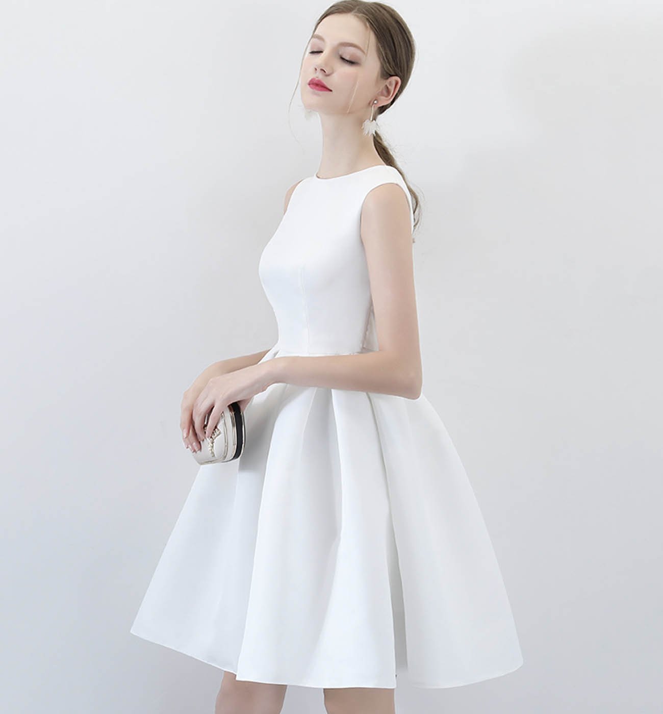 Zara Homecoming Dresses CUTE A LINE SATIN SHORT DRESS CD16186