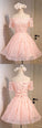 Off-The-Shoulder Short Tulle Homecoming Dresses Millicent With Flowers CD169