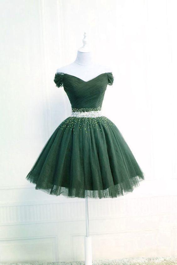 Off Homecoming Dresses Anastasia The Shoulder Green Tulle Short CD20240
