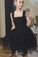 LuLu Homecoming Dresses Black Tulle Short Black Party Dress CD21325