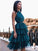 Charming Halter Homecoming Dresses Precious Blue Tulle Short Cheap CD22743