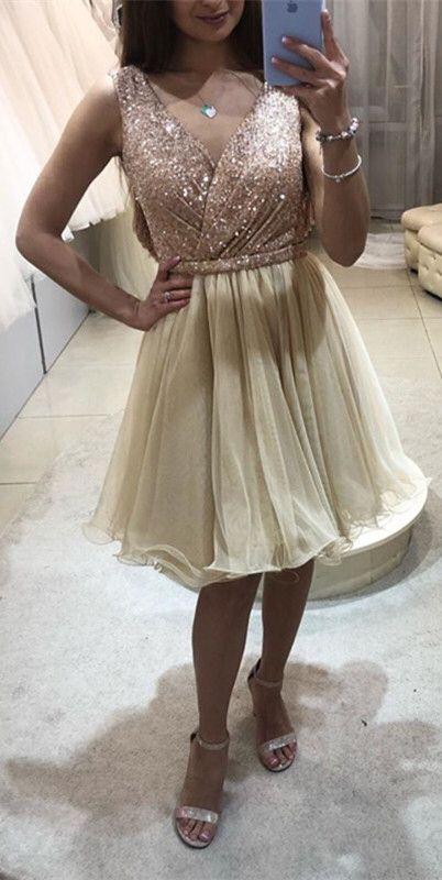 Short Tulle Ruffles Sequin Homecoming Dresses Jacquelyn Top CD2277