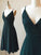 V Neck Short Dark Green Homecoming Dresses A Line Eve CD22818