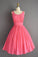 A-Line Alessandra Homecoming Dresses Empire Short Watermelon Red CD23281