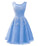 Blue Tulle Round Amber Homecoming Dresses Neckline Beaded Short CD23332