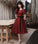 BURGUNDY TULLE SHORT A LINE Cecelia Homecoming Dresses DRESS CD23357