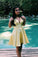 Homecoming Dresses Juliana Simple A-Line Yellow Short Party Dress CD23706