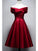 Vintage Jayda Satin Homecoming Dresses Burgundy Knee Length CD2384