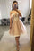 Sweetheart Tulle Essence Pink Homecoming Dresses Lace Short CD24267