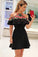 A-Line V-Neck Black Homecoming Dresses Jenny Short CD2431