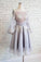 Cute Short Homecoming Dresses Chiffon Lace Itzel Gray CD24358