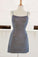 Tight Kenzie Homecoming Dresses Grey Short With Double Straps CD24699