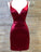 Homecoming Dresses Libby Sexy Wine Red Short Party Dress CD2925