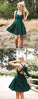 Green Halter With Bowknot Simple Alaina Satin Homecoming Dresses CD3059