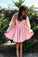 Stars Long Sleeves Tulle Short Pink Homecoming Dresses Kira CD3141