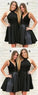 Halter/V Neck Short Paige Satin Homecoming Dresses Black CD3358