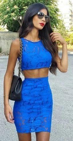 Two Homecoming Dresses Lace Royal Blue Lucille Piece With CD3400