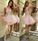 A-Line Spaghetti Pink Akira Homecoming Dresses Straps With Beading CD3672