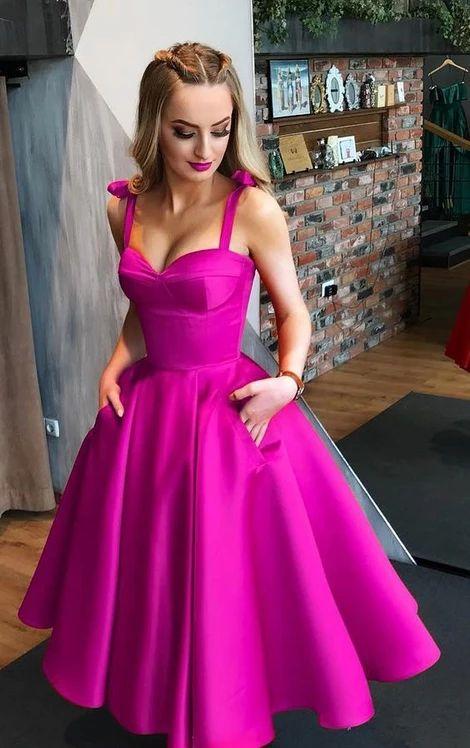Straps Sweetheart Midi Formal Evening Homecoming Dresses Gill Gown CD4135