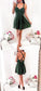 A-Line Spaghetti Homecoming Dresses Chiffon Josephine Straps Backless Short CD4496