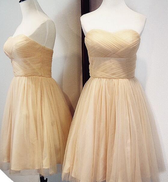 Champagne Tulle Short Hadley Homecoming Dresses Tulle Party Dresses CD4807