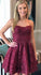 Spaghetti Straps Short Sierra Homecoming Dresses Champagne With Appliques CD5118