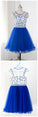Suzanne Homecoming Dresses Royal Blue Tulle Sleeveless With Beading CD5686