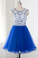 Suzanne Homecoming Dresses Royal Blue Tulle Sleeveless With Beading CD5686