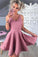Kay Satin Homecoming Dresses Pink A-Line Classy Sleeveless CD58