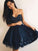A-Line Nathalia Homecoming Dresses Sweetheart Navy Blue Tulle CD655