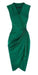 Deep V Neck Green Homecoming Dresses Caitlyn Satin A Line CD6981