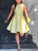 Yellow Two Piece Charming Cristal Homecoming Dresses Satin CD747
