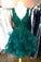 Princess Flounced Dark Green Lace Homecoming Dresses Carmen With CD8170