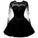 Long Sleeve Black Short Homecoming Dresses Audrina Satin With Appliques CD8930